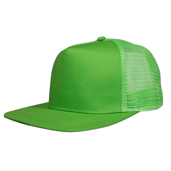 FLAT PEAK MESH BACK CAP (2B09 LIME) – Top Caps